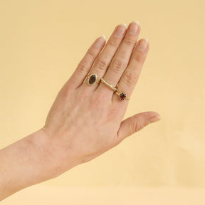 Vintage Luna Smoky Quartz | 14K Gold