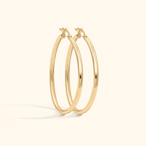 14K Gold Earrings | 34 mm