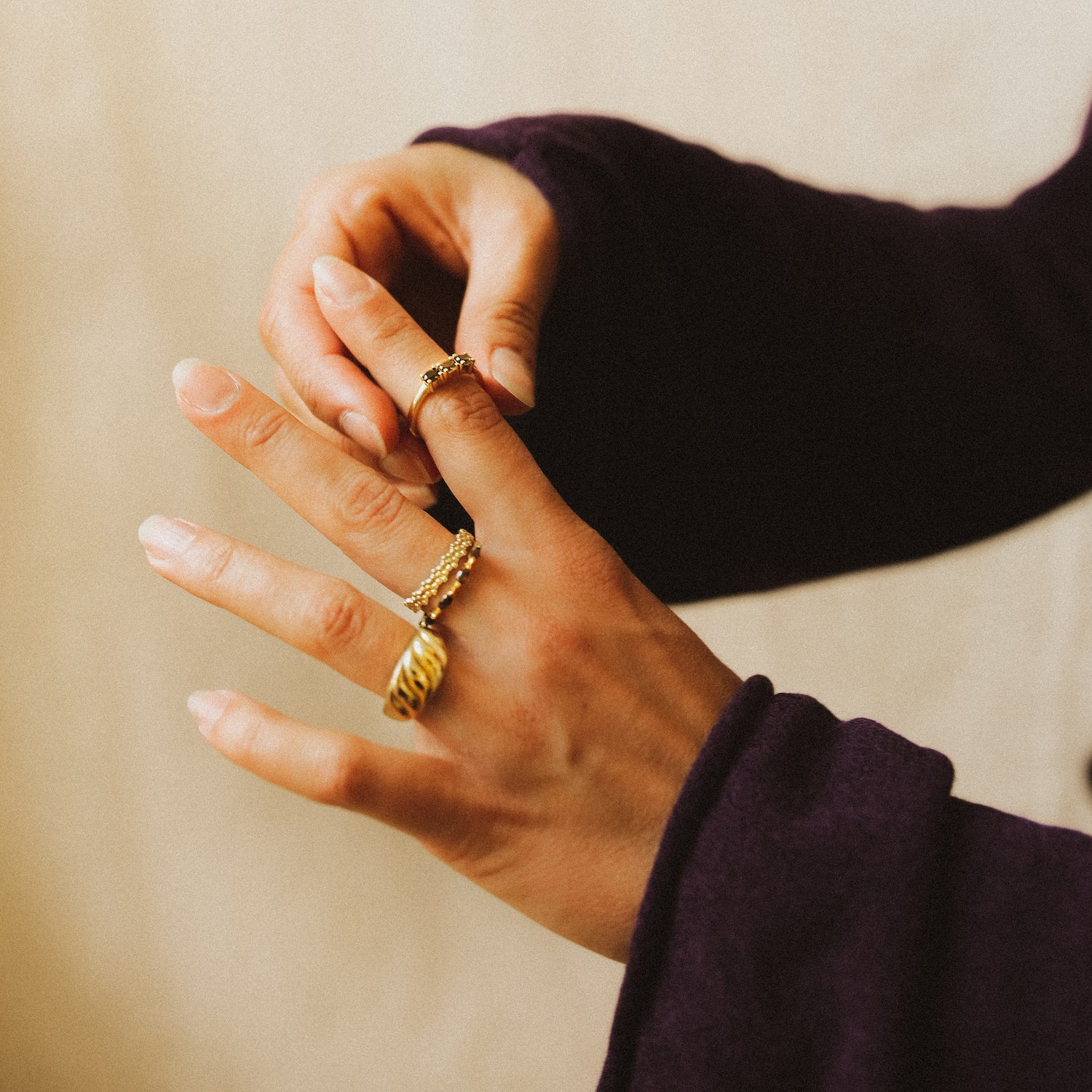 Trio Smoky Ring | 14K Goud