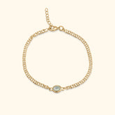 Armband met parelmoer steen gemaakt van gold plated brass