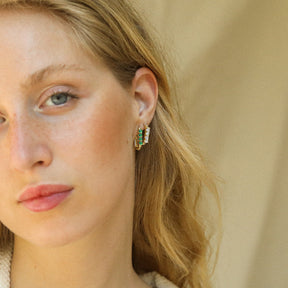 Moonstone Pave Hoops