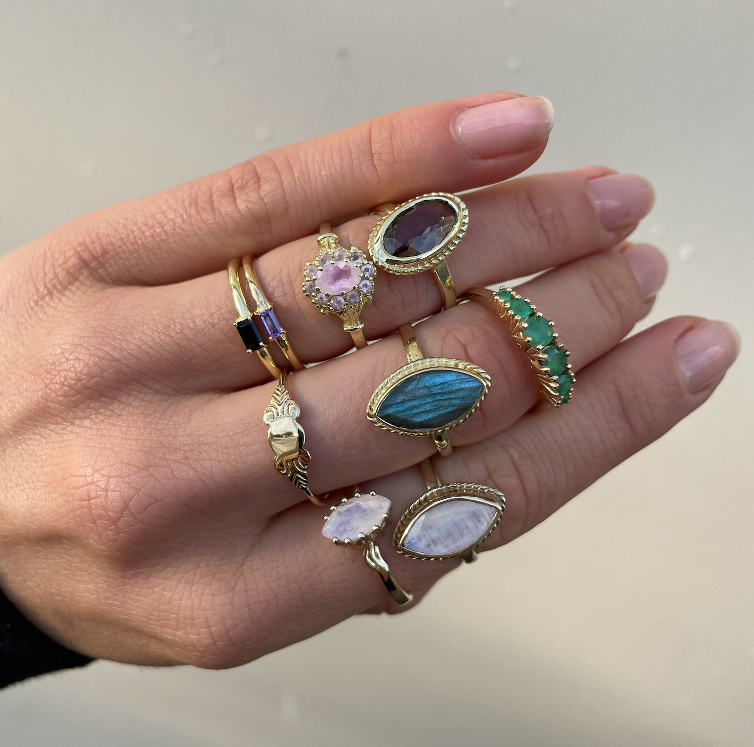 Vintage Luna Smoky Quartz ring