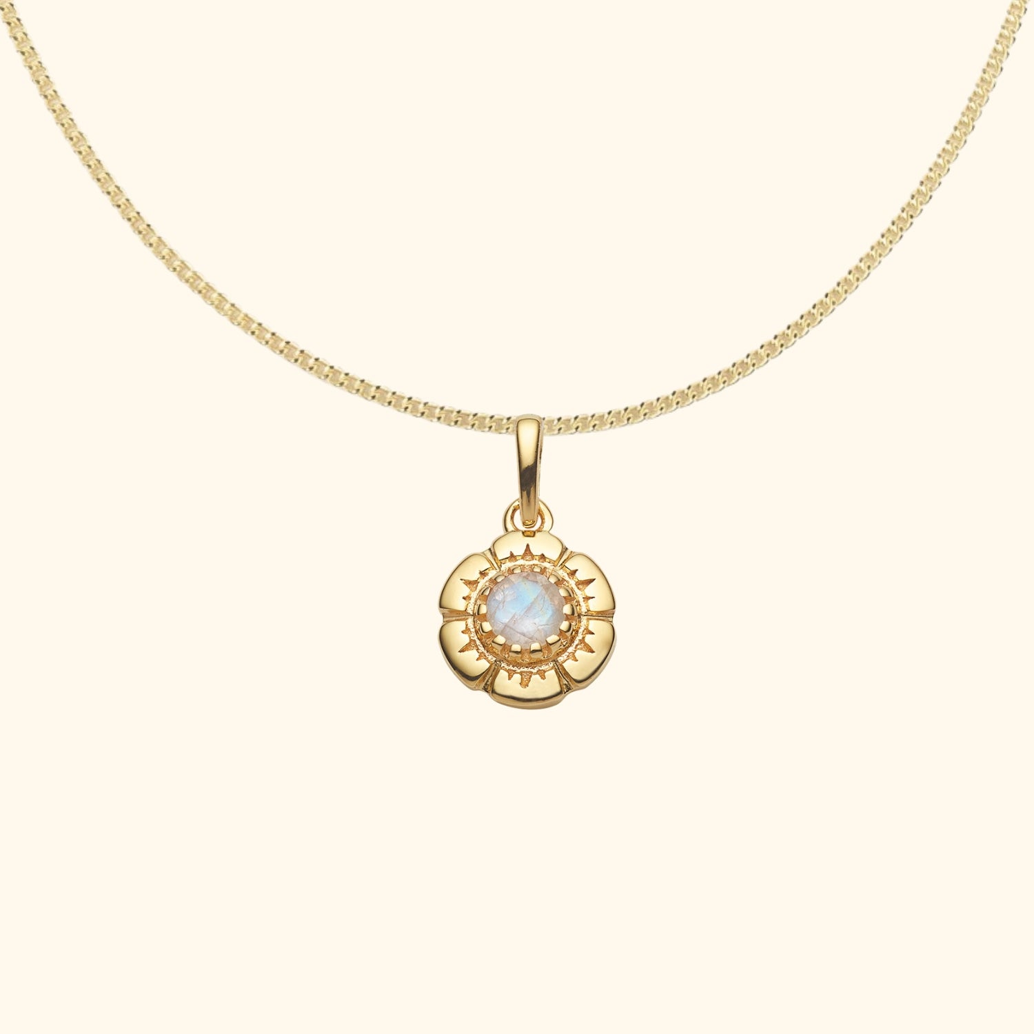 Vintage Moonstone Pendant | 14K Gold 