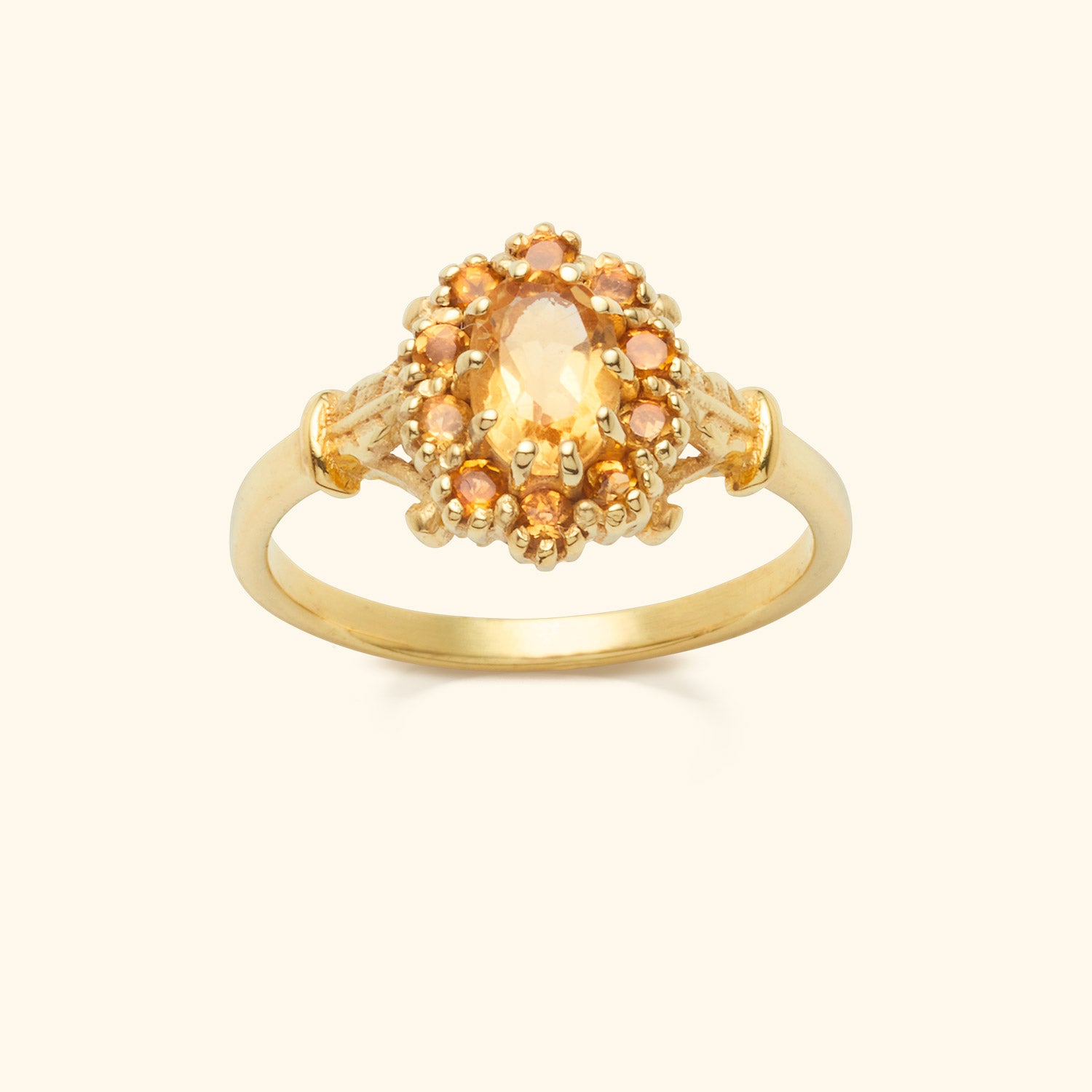 Citrine Flower ring | 14K Gold