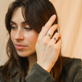 Tina Twisted Chrome Diopside ring | 9K